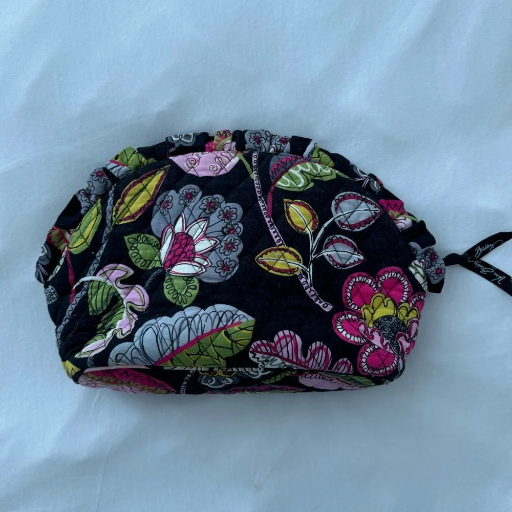 Vera Bradley Pattern Quilted Ruffle Cosmetic Bag